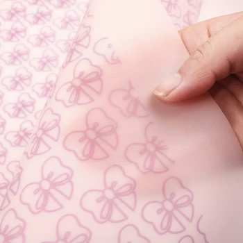 

David accessories 50*140cm Pink Bowknot Jelly Synthetic Leather DIY Bow Bag Phone Cover Material Faux Leather Fabric,1Yc7675