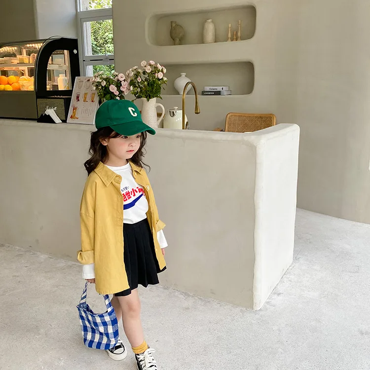 Camisa de Veludo Fino das Crianças Cabolsa de Lapela Topo de 1-11year Outono Coreano Menino Camisa Fina Jaqueta Menina Casual Criança 8975 2022 17 casaco de lapela 2021 outono coreano menino