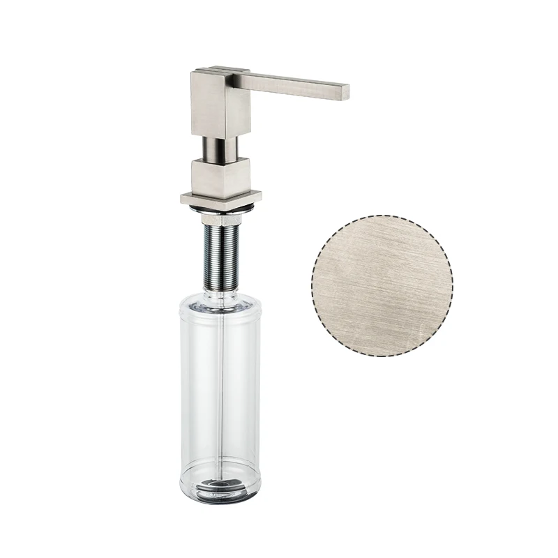 GAPPO Liquid Soap Dispenser Brass Deck Mounted Kitchen Soap Dispensers Square Counter top Dispenser - Цвет: G404-5
