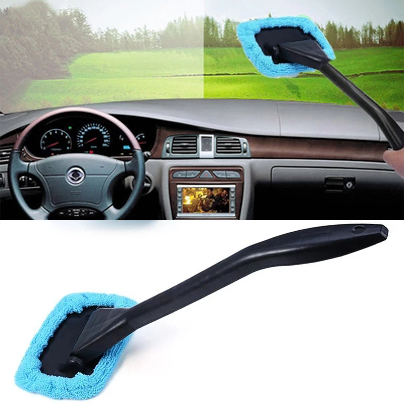 Microfiber Car Windscreen Glass Demisting Cleaning Cloth Stick Tool 正規