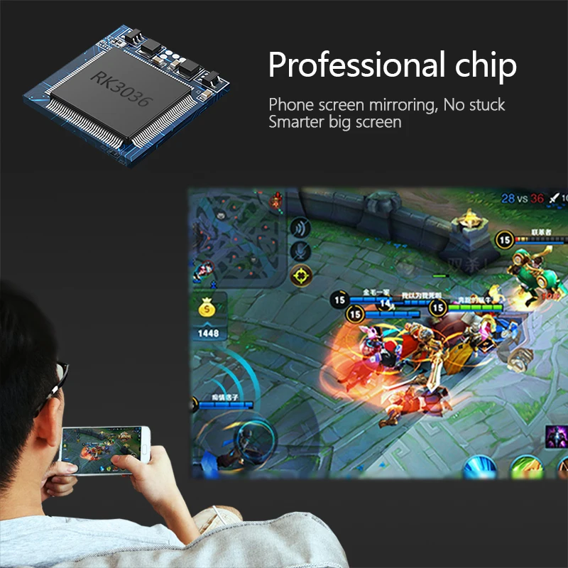  AUN MINI Projector X3 Android/IOS Phone Screen Mirroring Multimedia system Portable projector for 1 - 33046372760