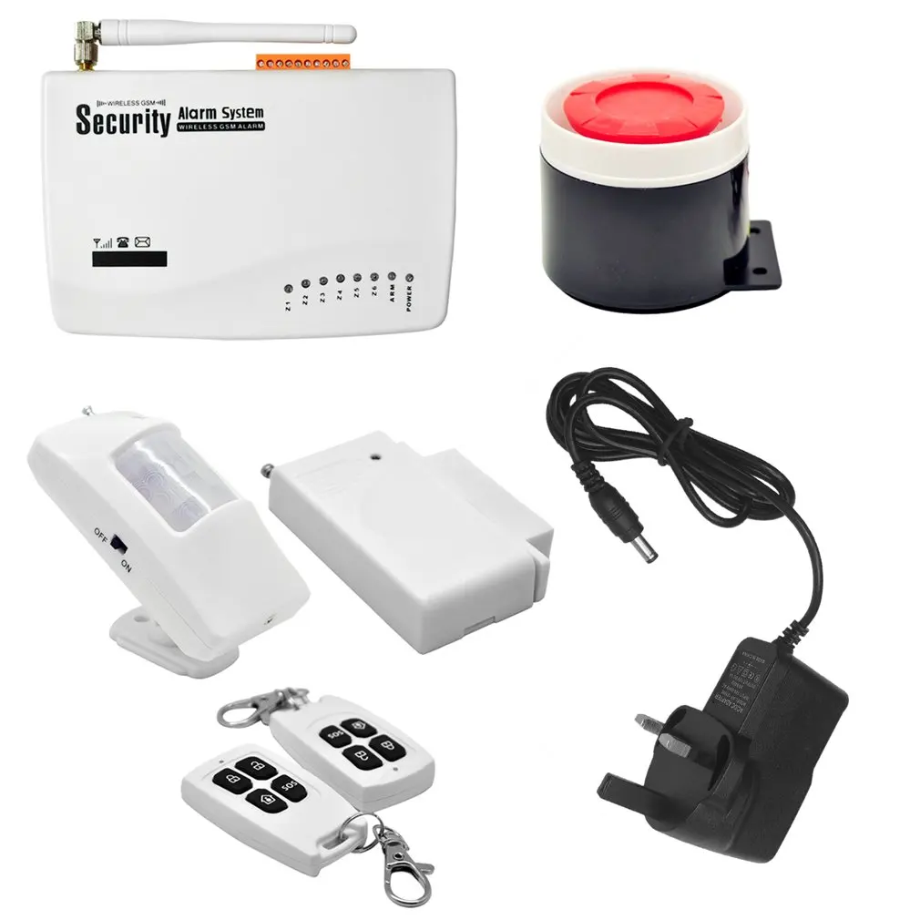 

Wireless GSM Home Security Burglar Alarm System Auto Dialler SMS SIM Call 433MHz Frequency Support Remote Control