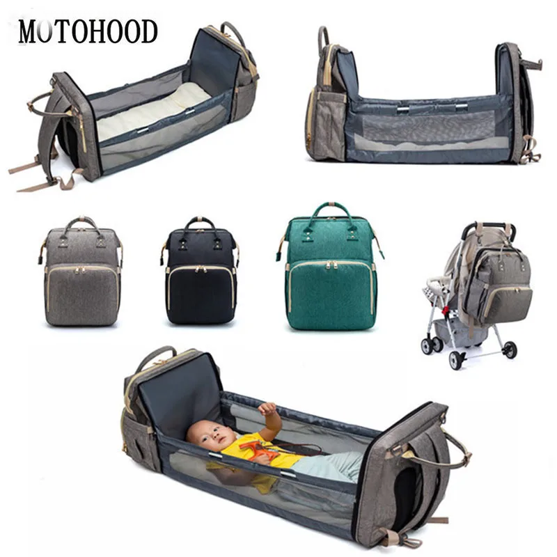 MOTOHOOD Mother Diaper Bags For Mom Multifunctional Nappy Bag Bed Backpack For Women Waterproof Mother Bag Baby Bags (9)