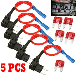 5/1pcs Add A Circuit Standard/Mini/Micro Blade Fuse Boxes Holder  Add A Circuit  Mini Blade Fuse  Holder Piggy Back Fuse Tap