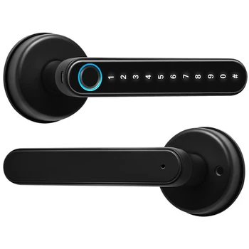 

Fingerprint Door Lock, Smart Phone Digital Lever Lock, Entrance Door Lock with Keyboard, USB Charging, Suitable for Home