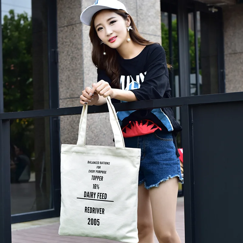 

2017 New Style Korean-style Canvas Bag WOMEN'S Bag Shoulder Bag/ Hand Bag Simple Schoolbag Tote Bag Large Bag Shopping Bag Fashi