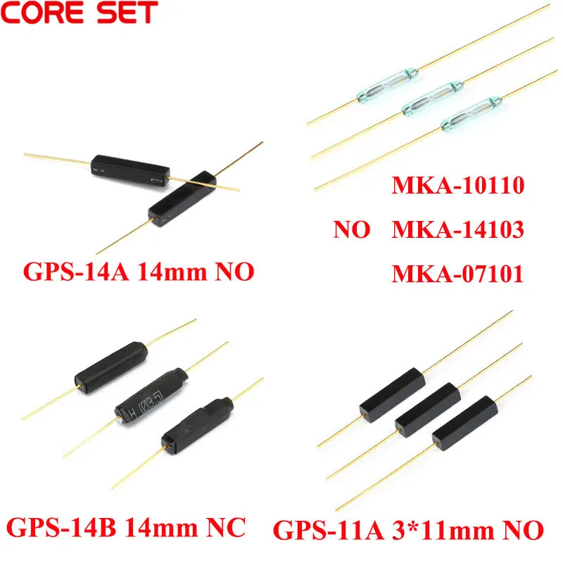 5Pcs 2*14mm GPS-11A GPS-14A GPS-14B 3*11mm MKA-14103 Normally Open Close NO NC Reed Relays Switch Magnetic Anti Vibration | Обустройство