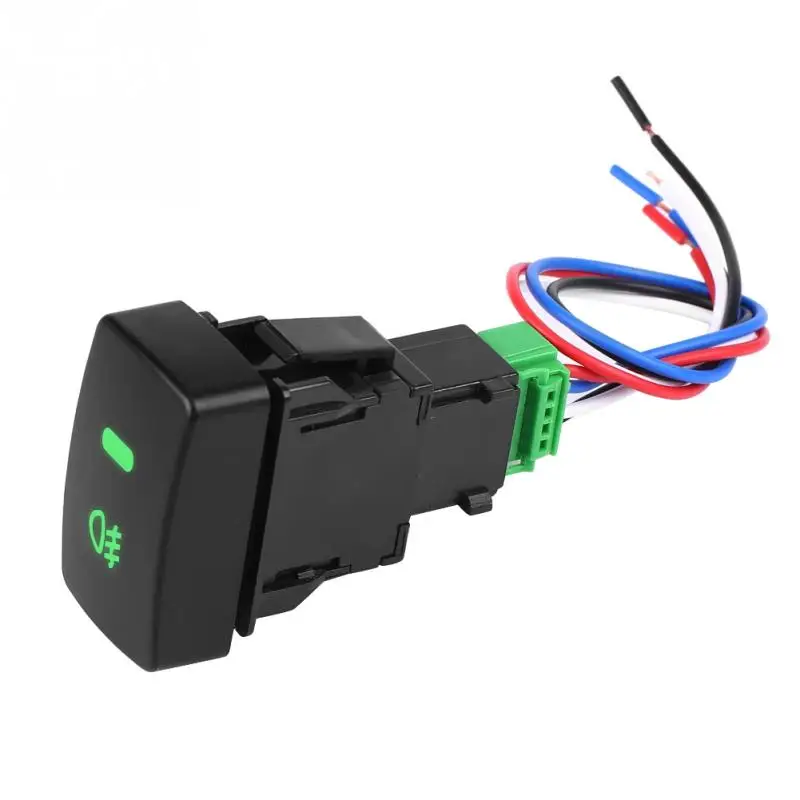 100 Brand New High Quality 5 Pin Black Plastic Car Push Button Fog