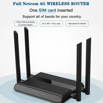 

4G LTE CPE Wireless Router WiFi SIM Card Solt With Cable Home Powerful Signal Plug And Play Office 3 LAN Interface 300Mbps