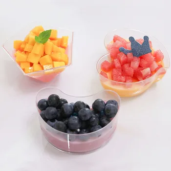 

50pcs High quality creative transparent plastic cups 110ml 120ml 150ml pudding jelly ice cream dessert fruit cake cup with lid