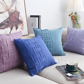 

Nordic Solid Color Cushion Cover Plaids And Covers For Cushions Splicing Pillowcases For Pillows Home Decoration Cushion Covers