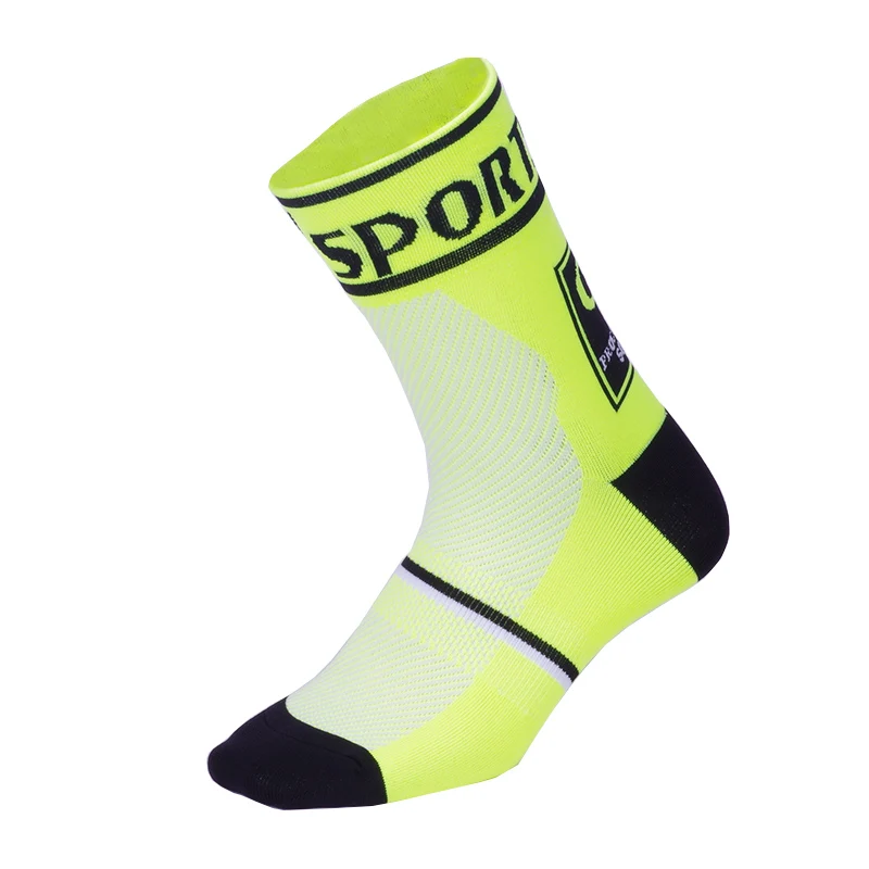 DH спортивные новые профессиональные велосипедные носки для женщин и мужчин, качественные брендовые носки для гонок, езды на велосипеде, Спортивные Компрессионные носки - Цвет: yellow