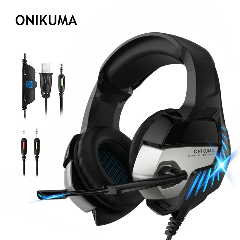 Проводная игровая стереогарнитура ONIKUMA K5 PRO игровые наушники шлем с микрофоном и