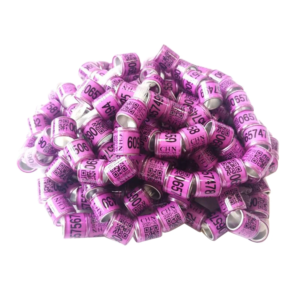 100Pcs Aluminium Bird  Pigeons Foot Rings Bands 8mm for 2020 Racing