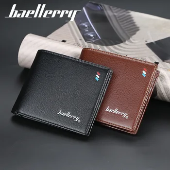 

Baellerry Brand Men's Short Wallet Multi-card Fashion Wallet Men Male Clutch Leather Wallet Mens Money Bag Carteira Masculina
