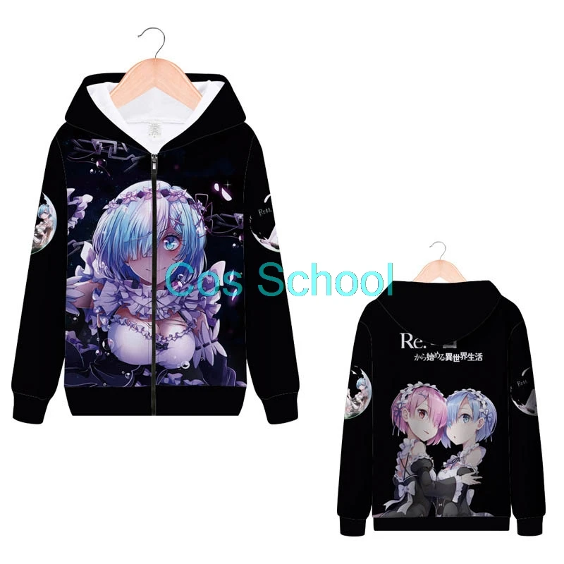 Cos School Rem толстовки для косплея Re: Zero Starting Life in другой мир с капюшоном куртка