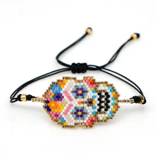 Go2boho MIYUKI браслет с черепом женский мексиканский Череп Панк Pulseras Mujer Moda красочный бисер браслеты ювелирные изделия Etsy ручной работы