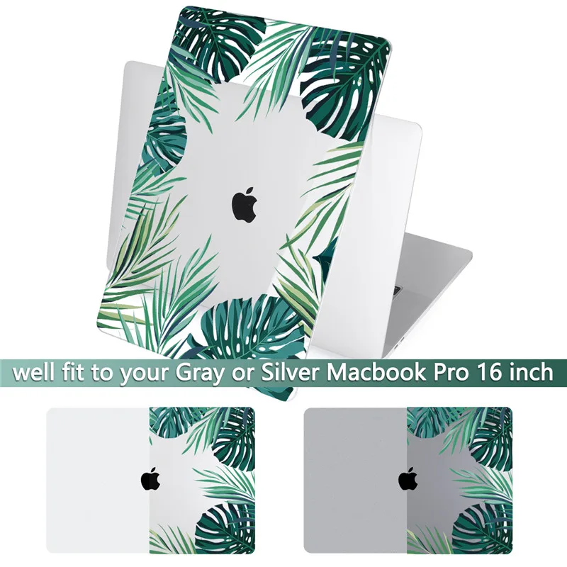 Пластиковый чехол с принтом зеленых листьев для Macbook Air 11 12 13 A1932 2020 Pro A2251 A2289 15 16 Touch