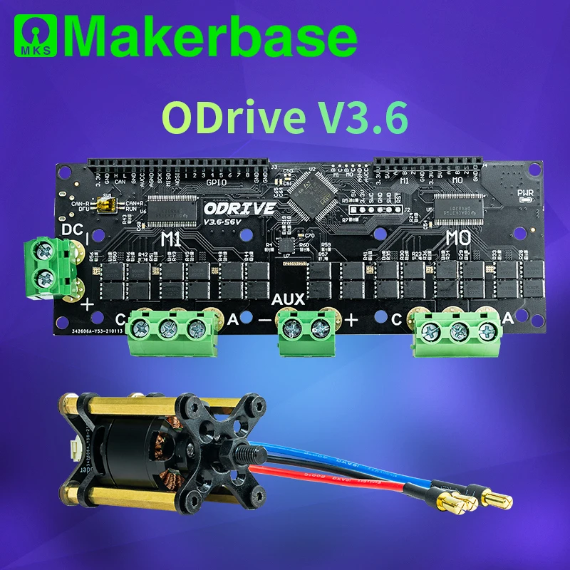 

Makerbase odrive3.6 FOC BLDC контроллер серводвигателя с двойным мотором