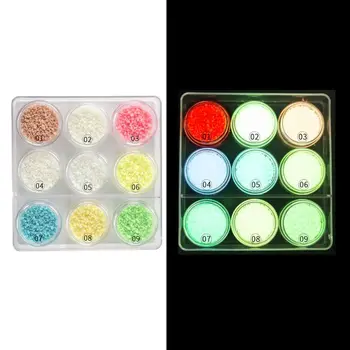 

9Pc Fluorescent Bright Glow In Dark Sand Powder Resin Pigment Kit Jewelry Making