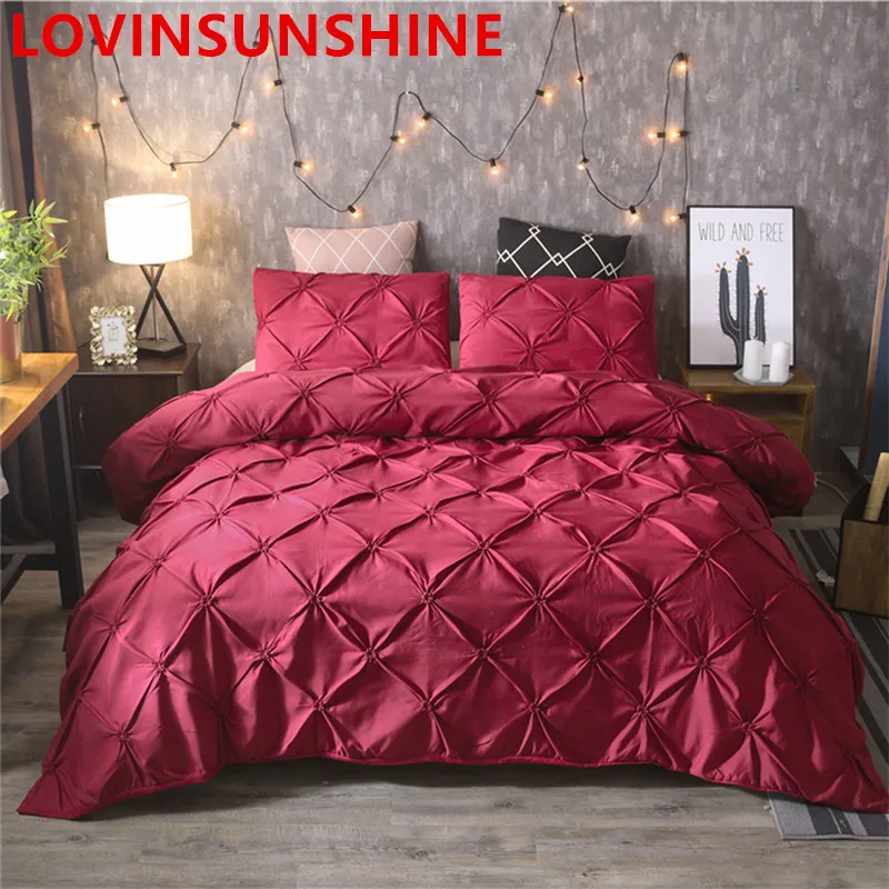 Luxury Duvet Cover Set Queen King Size Pinch Pleat Brief Bedding Sets Comforter Cover Pillow cases