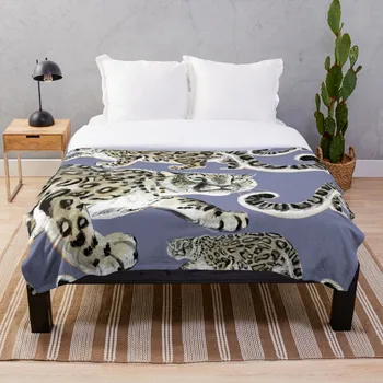 

Snow Leopard 4 Throw Blanket Soft Sherpa Blanket Bed Sheet Single Knee Blanket Office Nap Blanket
