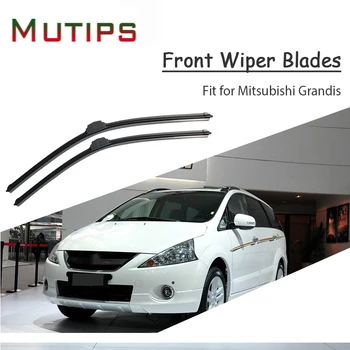 

Mutips 1Set Rubber Car Front Wiper Blade Kit For Mitsubishi Grandis 2011 2010 2009 2008-2004 Windscreen Original Accessories