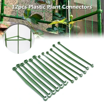 

12 Pcs Plastic Plant Tomato Trellis Connectors Stake Arm Cage Stake Sturdy Home Bracket Connecting Rod Plant Bracket Connector