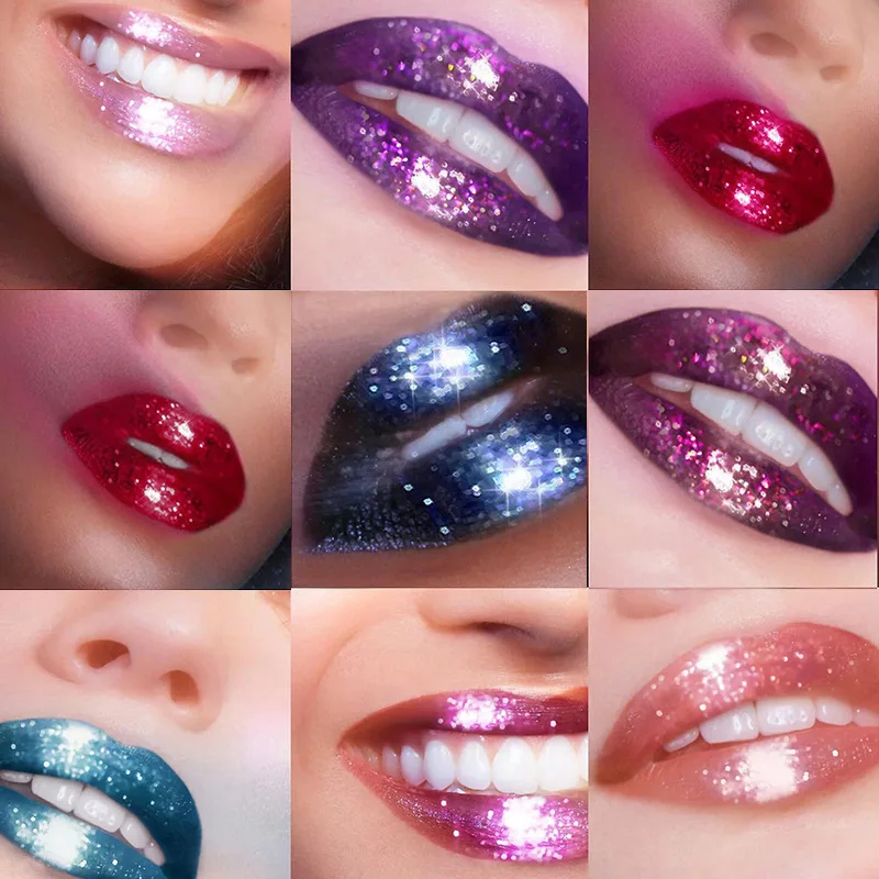

Diamond Liquid Lipstick Shimmer Lip Gloss Glitter Makeup Labial Tint Waterproof Pigment Batom Brilho Beauty Cosmetics Maquiagem