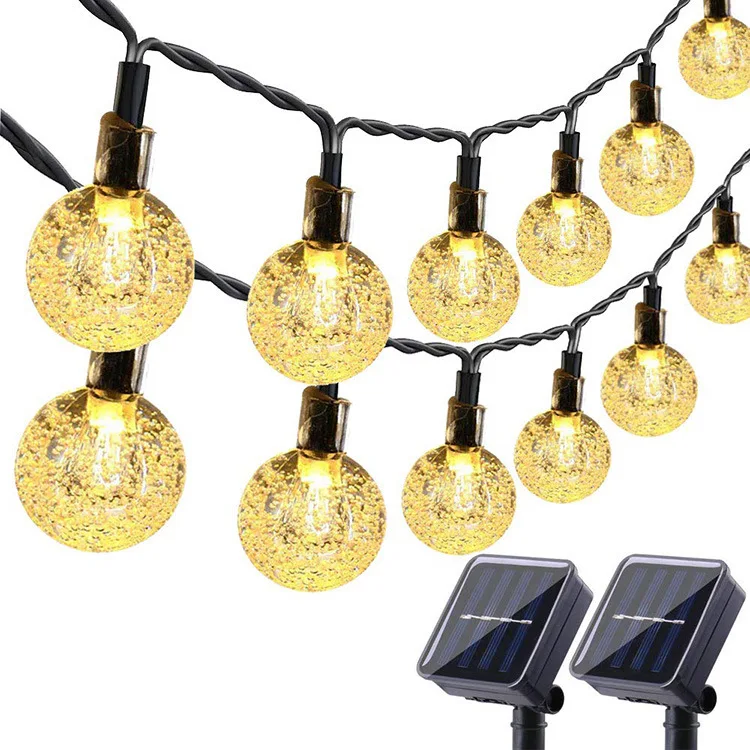 

LED String Lights Solar-powered String Lights Bubble Crystal Ball Lighting Chain Christmas Holiday Outdoor Courtyard Decoration