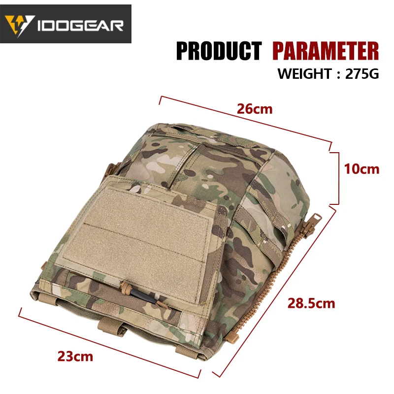 IDOGEAR тактическая сумка на молнии с панелью военный рюкзак с пластиной сумка для CPC AVS JPC2.0 жилет 3531