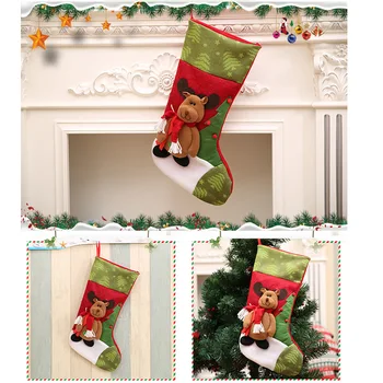

High Quality Christmas Stockings Sock Candy Gift Bag Xmas Tree Hanging Decoration for Holiday Party