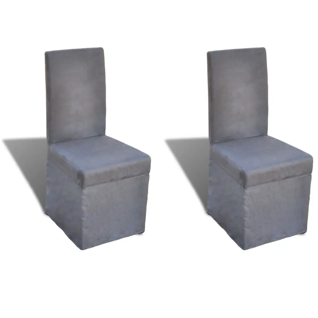 

table chairs lining Dark gray 2 items Grey Lining For Kitchen Living Room With Upholstered Seat And Back Suede For Easy Cleaning