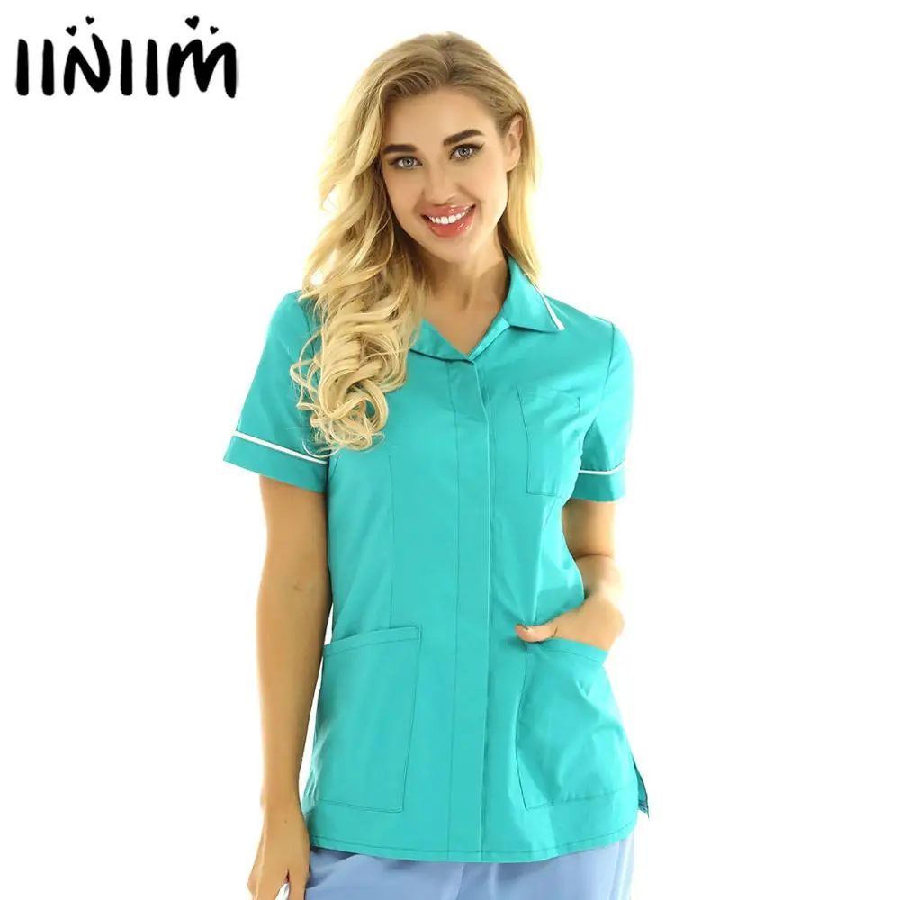 Womens Healthcare Tunic Turndown Hospitality Maid Nurses Cares