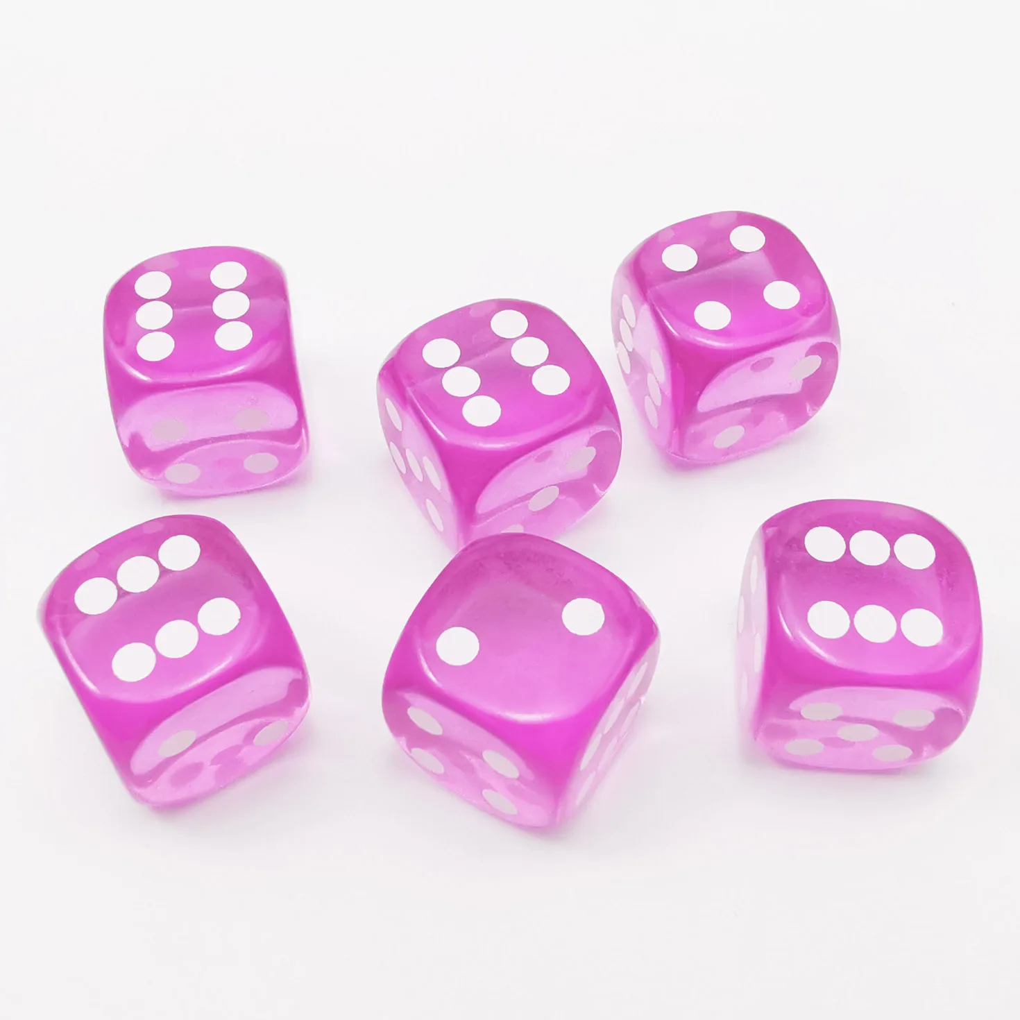 14.5MM Printing Precision Dice Translucent Colors 0.57inch 6pcs Set