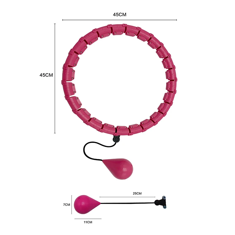 Fitness Hoop Adjustable Abdomen Sports 24-Section Thin Waist Removable Massage Training Weight Loss