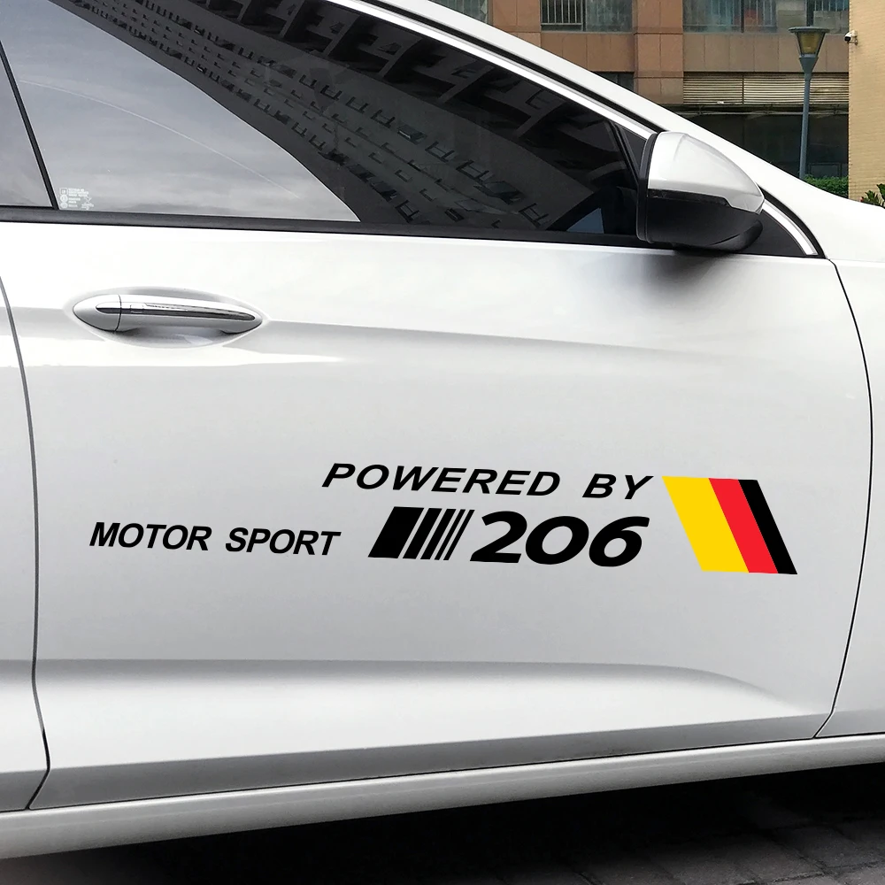 2PCS Auto Motor Sport Decoration Car Door Side Reflective Waterproof Stickers Decals For Peugeot 206 Car Vinyl PVC Accessories (1)