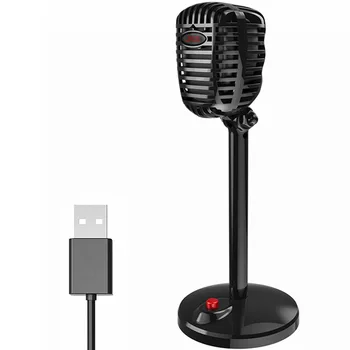 

USB Condenser Recording Microphone Voice Over Recording Vocals Sing Studio Speech Microphone 360° Sound Pickup For Laptop MAC