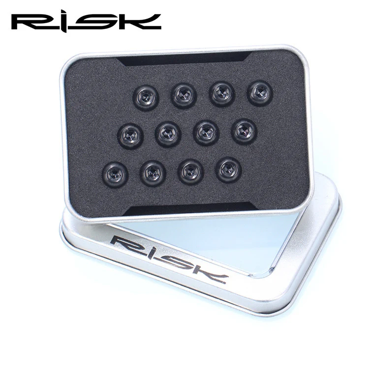 RISK 12 шт. M5* 10 мм титановые болты для велосипеда дисковый тормозной ротор T25 Torx титановый сплав MTB для велосипедов, мотоциклов тормозной ротор винт M5x10