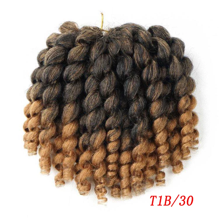 8 дюймов 20 корней Jumpy Wand Curl Twist синтетические вязанные косы ямайский прыжок крючком плетение волос для черных женщин