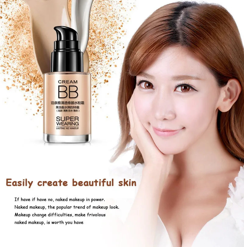 Bioaqua  Moisturizing BB Cream Face Care Foundation Natural Flawless Refreshing Base Makeup Cover Facial Whitening Concealer