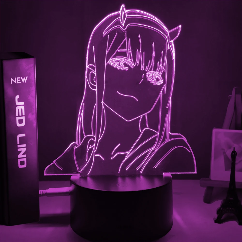 Аниме Sailor Moon 3d лампа Zero Two Figure Ночной светильник дети девочки спальня манга