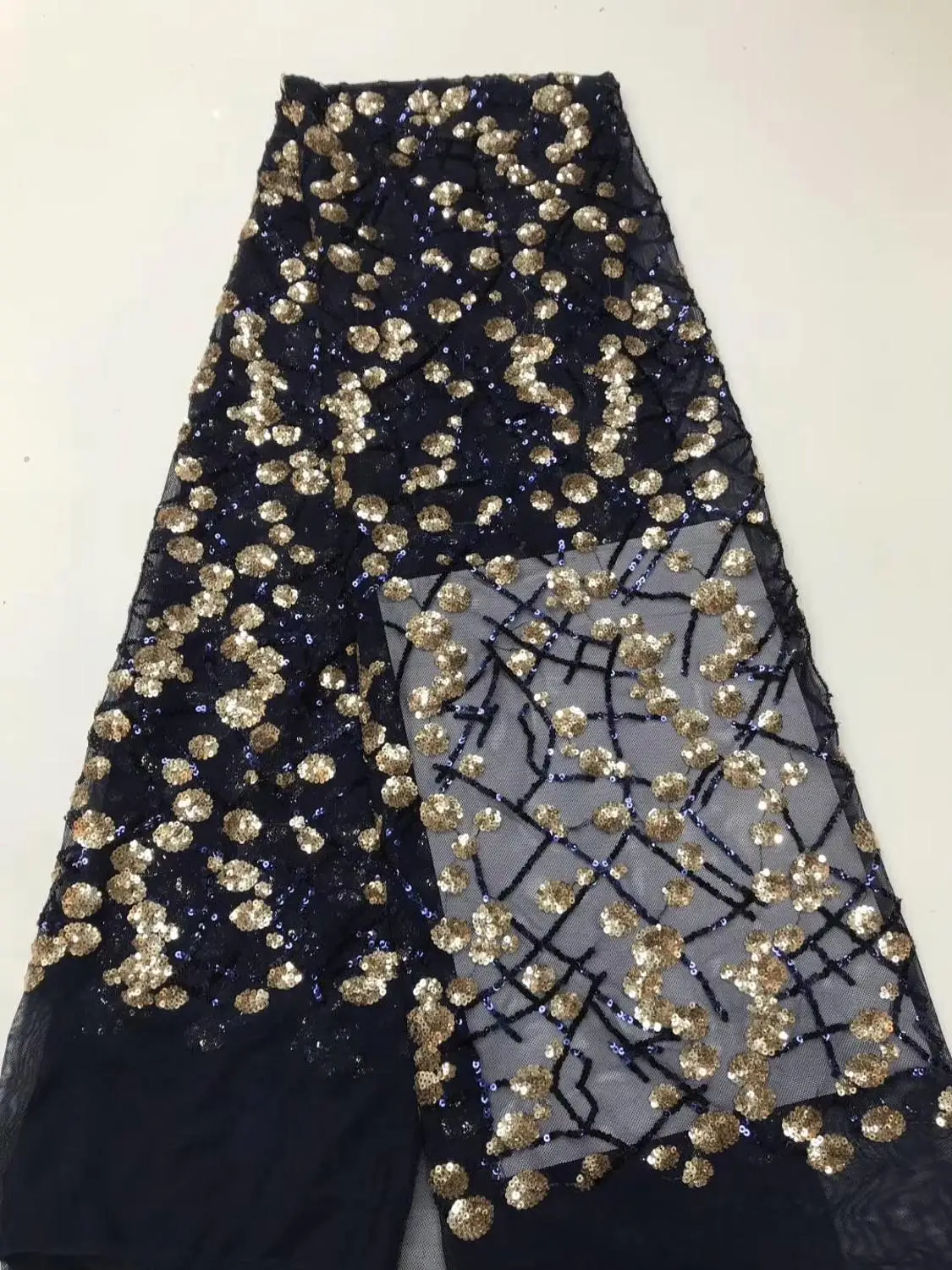 

African Lace Embroidered Fabric Nigerian Sequins Lace Fabrics 2020 High Quality Lace French Lace Fabric For Women Sew D239