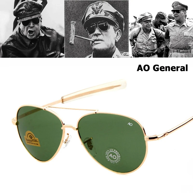 JackJad армейский Военный авиационный стиль MacArthur AO General солнцезащитное стекло es американские Линзы Оптическое стекло мужское винтажное легированное солнцезащитное стекло es