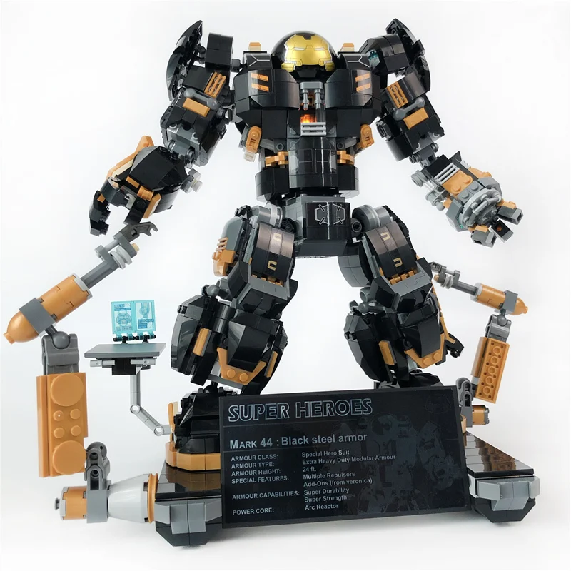 Железный человек черный халкбастер MK41 совместимый 76105 Супер герои Marvel модель Мстителей строительные блоки игрушки для детей