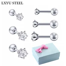 3 пар/кор. 3 мм/4 мм/5 мм 316L Нержавеющая сталь серьга из хирургической стали звезда форма серьги с винтовой застежкой Анти-аллергия женщин/детей пирсинг серьги