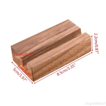 

Black Walnut Beech Wood Business Card Holder Office Desk Wooden Photo Stand Name Memo Clips Organizer O01 20 Dropshipping