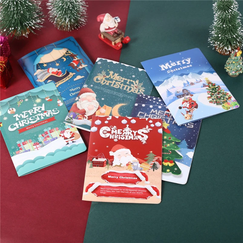 Christmas Decorations For Home 3D Greeting Card AR Virtual Imaging Technology cards New Year Gifts Navidad 40OCT7 | Дом и сад