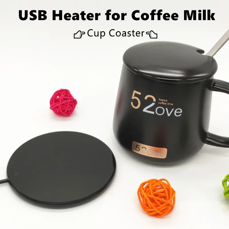 Calentador de tazas termostático de 55 ℃ con luz indicadora y interruptor USB, calentador de tazas inteligente, máquina de té caliente, posavasos de calefacción