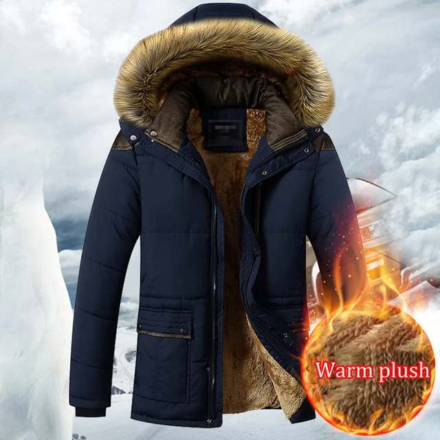 2021Winter Thick Warm Parka Coat Men Fleece Hooded Men Winter Jacket Coat  Military Cargo Jackets Mens